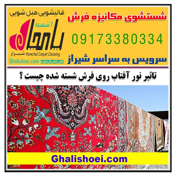 تأثیر نور آفتاب بر روی فرش شسته شده در بزرگترین قالیشویی شیراز چیست؟